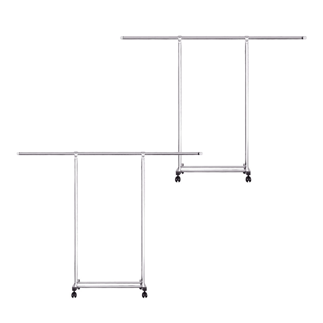 SOGA 2X 200cm Stainless Steel Floor-Standing Clothes Rack - Durable and Space-Saving Laundry Organizer