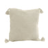 SOGA 45cm Khaki Wabi-Sabi Thickened Cotton Tassel Square  Throw Pillow