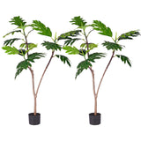 SOGA 2X 120cm Artificial Natural Green Split-Leaf Philodendron Tree Fake Tropical Indoor Plant Home Office Decor