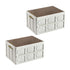 SOGA 2X 34.5x22cm 18L White Car & Camping Foldable Storage Box Crate Stackable Container No Handle