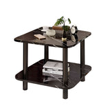 SOGA 60cm Black Ceramic Table Stone Pattern Modern Design with Black Metal Legs