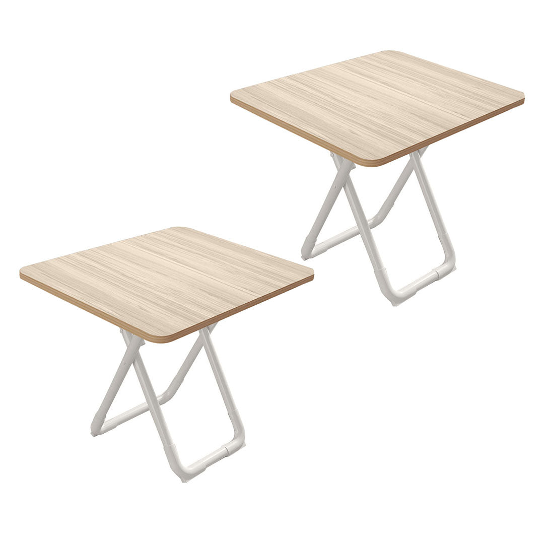 SOGA 2X 80cm Light Square Table with White Legs Modern Design for Home Decor