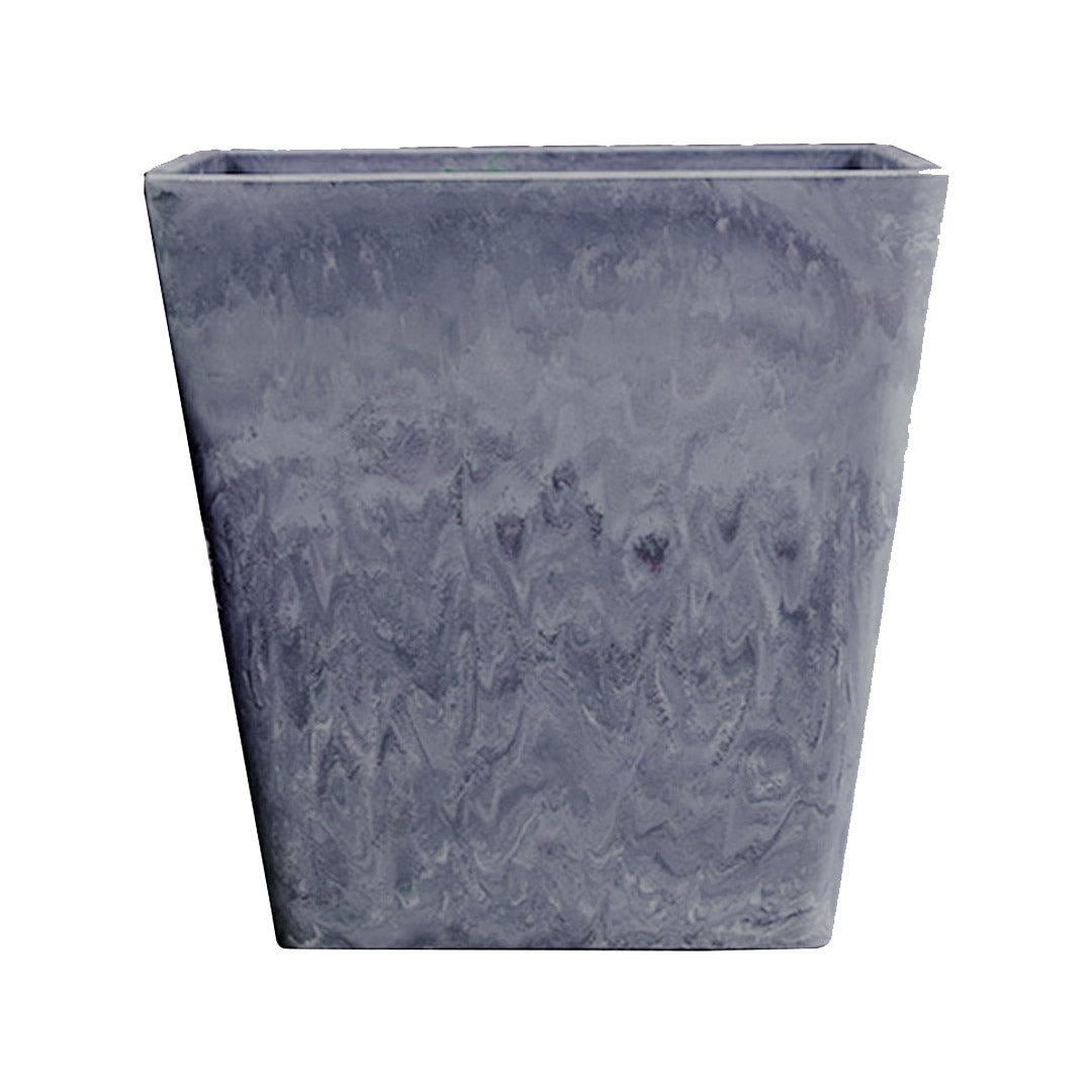 SOGA 27cm Weathered Grey Square Resin Plant Flower Pot in Cement Pattern Planter Cachepot for Indoor Home Office Office