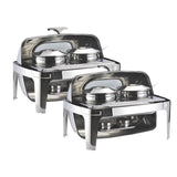 SOGA 2X 6.5L Stainless Steel Double Soup Tureen Bowl Station Roll Top Buffet Chafing Dish Catering Chafer Food Warmer Server Server
