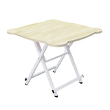 SOGA White Minimalist Cat Ear Folding Table Indoor Outdoor Portable Stall Desk Home Decor