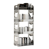SOGA 38x24cm Clear 4 Tier Bookshelf & Cosmetic Storage Organizer Trolley Rack