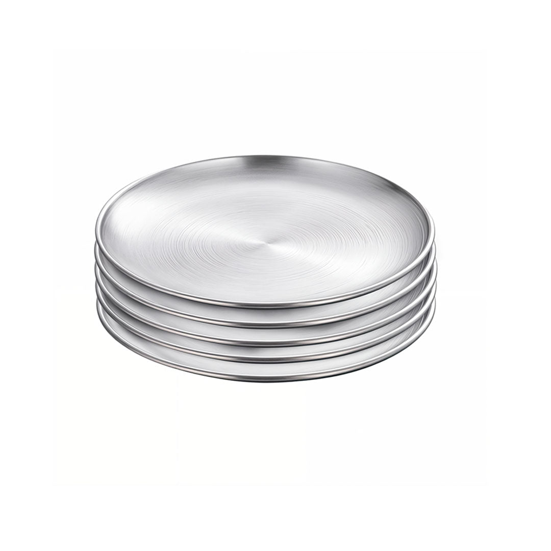 SOGA 20cm Premium Silver Grilling Plate  Durable, Heat Resistan  Perfect for BBQs and Outdoor Cooking Kitchen Essential