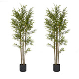 SOGA 180cm Lucky Bamboo Tree Bambusa Vulgaris Artificial Plant w/ 7 Branches Home Accent Decor Decor