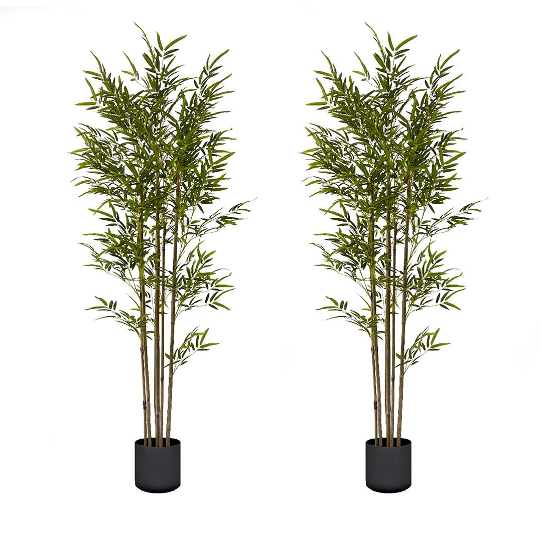 SOGA 180cm Lucky Bamboo Tree Bambusa Vulgaris Artificial Plant w/ 7 Branches Home Accent Decor Decor