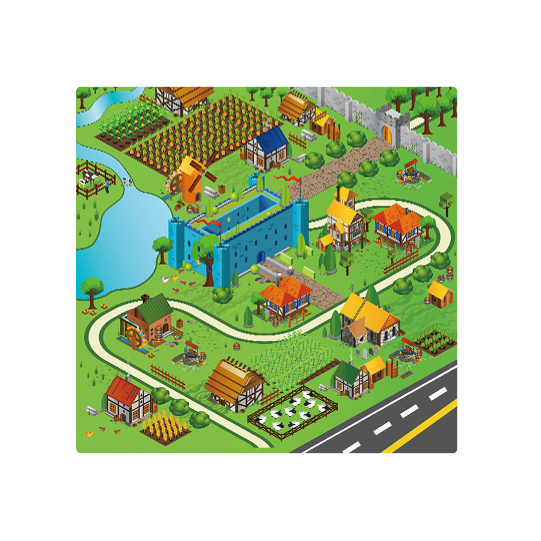 SOGA 120cm Kids Rug Street Map Play Mat, Educational Baby Theme Park Area Rugs Rugs