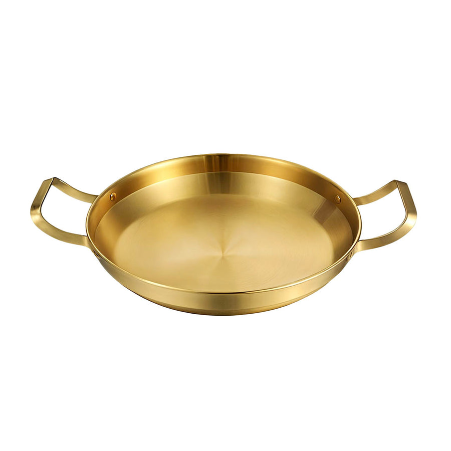 SOGA 28cm Dry Pot, Gold Plated 202 Material Stainless Steel and Kitchen Essential