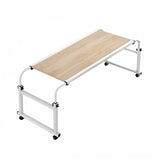 SOGA 140x45cm Wood Cross Bed Movable Desk Table w/ Adjustable Length & Height