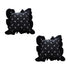 SOGA 2X 45cm Throw Pillow Black Ruffled Square Decorative Cushion for Rose Lovers Cozy Home Decor