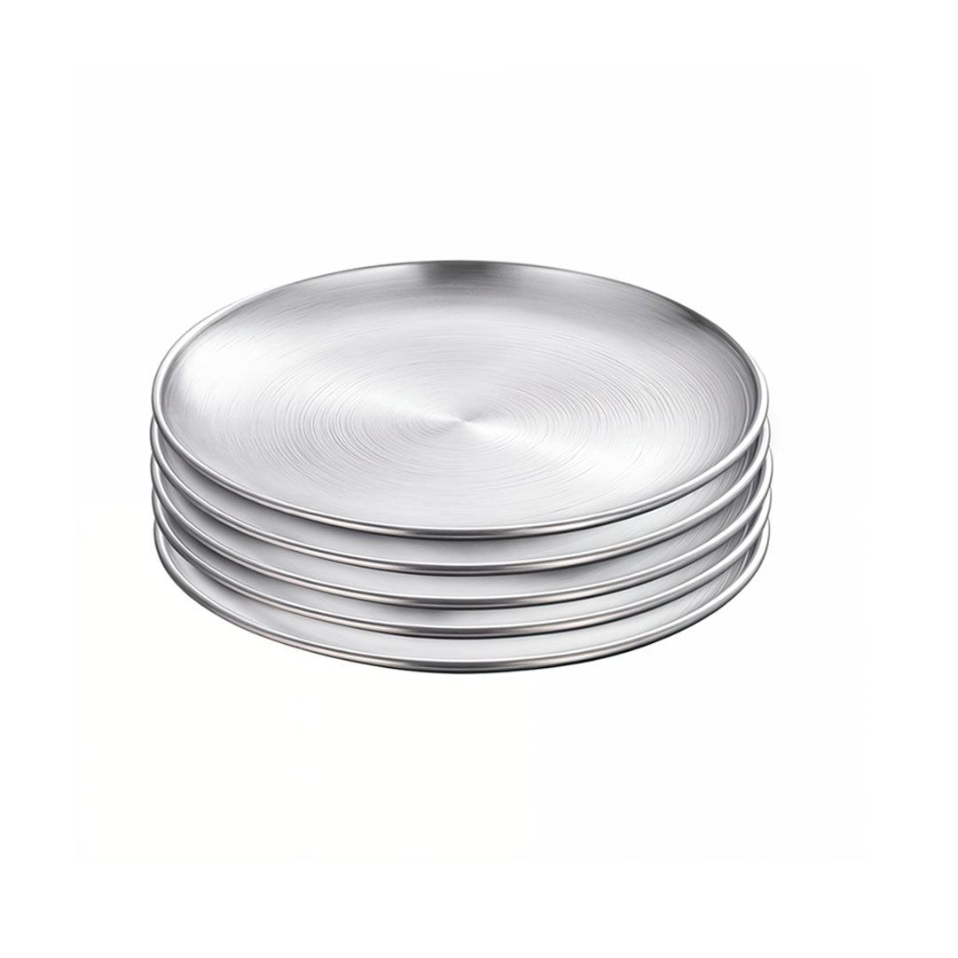 SOGA 23cm Premium Silver Grilling Plate  Durable Heat Resistant, Perfect for BBQs and Outdoor Cooking Kitchen Essential