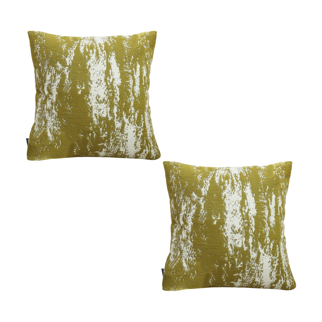 SOGA 2X 50cm Throw Pillow White and Olive Green Plush Polyester Fiber and Cotton for Home Decor