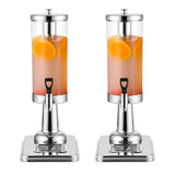 SOGA 2X Single 3L Silver Stainless Steel Beverage Dispenser Ice Cylinder Clear Juicer Hot Cold Water Jug