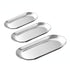 SOGA Silver Nordic Oval Plate Set Small Medium, and Large for 3 Pieces Kitchen Essentials
