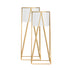 SOGA 2X 70cm Gold Metal Plant Stand with White Flower Pot Holder Corner Shelving Rack Indoor Display