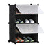 SOGA 4 Tier Shoe Rack Organizer Sneaker Footwear Storage Stackable Stand Cabinet Portable Wardrobe with Cover Cover