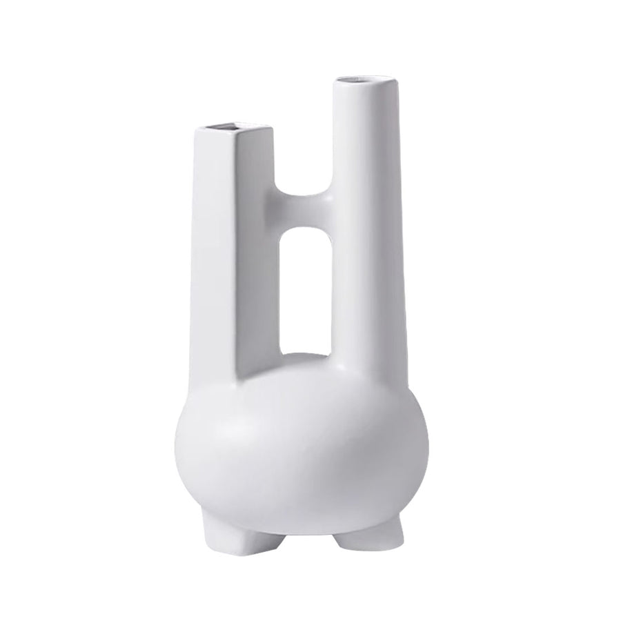 SOGA Ornament Modern Geometric Vase Minimalist Double Tube Abstract Sculpture for Home D?cor