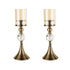 SOGA 2X 43cm Glass Candle Holder Candle Stand Glass/Metal