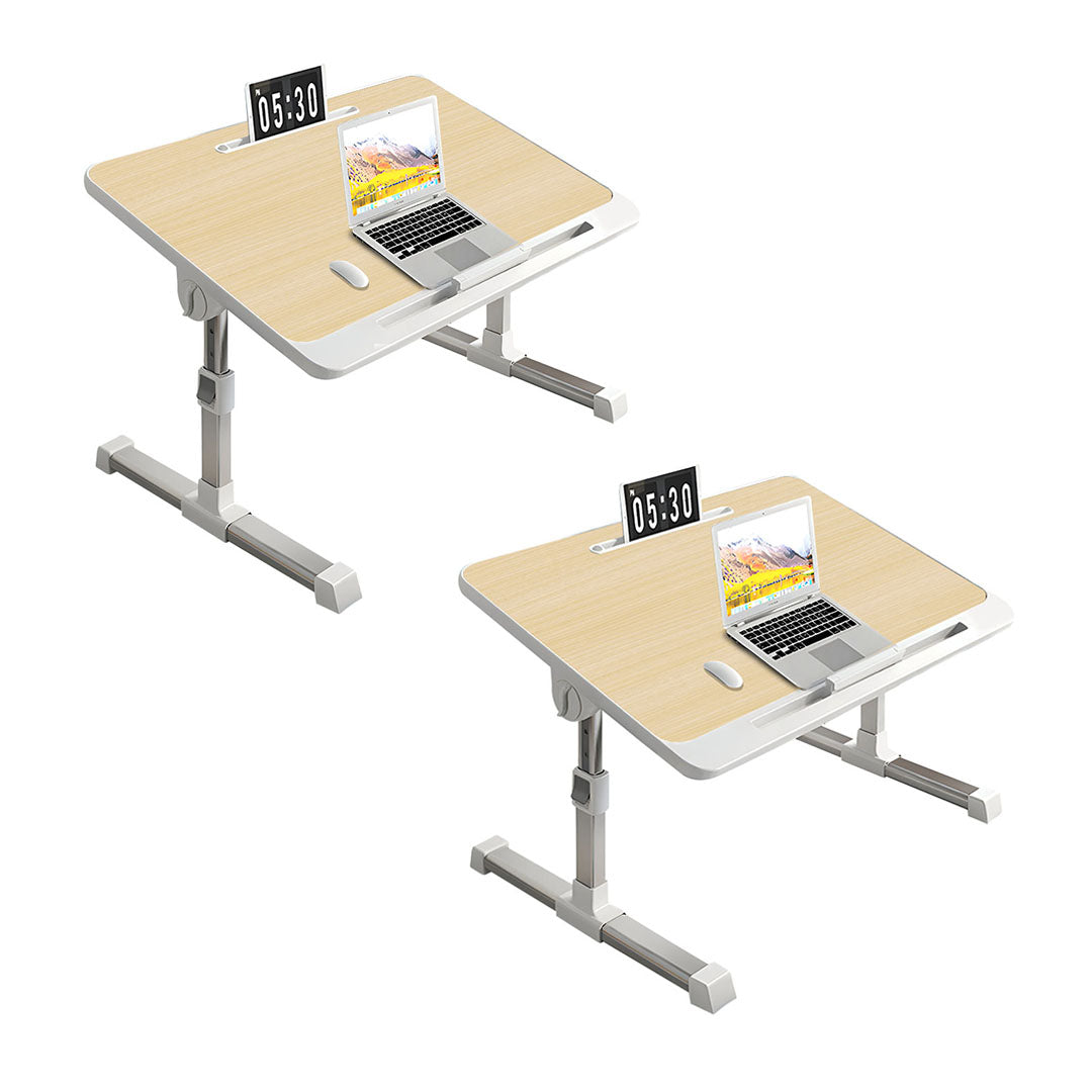 SOGA 2X 60X40cm Wood Small Laptop Bed Portable Foldable Study Table Adjustable Adjustable