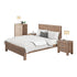 5 Pieces Bedroom Suite in Solid Wood Veneered Acacia Construction Timber Slat King Single Size Oak Colour Bed, Bedside T