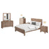 5 Pieces Bedroom Suite in Solid Wood Veneered Acacia Construction Timber Slat Single Size Oak Colour Bed, Bedside Table 