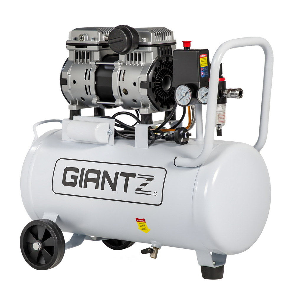 Giantz 30L Air Compressor Quiet 0.75HP Oil-Free Portable Tyre Inflator 40L/Min