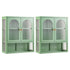 Artiss Buffet Cabinet Sideboards X2 Wall Mounted Fluted Display Storage Green