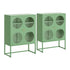 Artiss 2x Buffet Sideboard Cabinet ELLA Cupboard Storage Glass Doors Metal Green