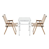 Weisshorn 3pc Camping Table Chair Set Outdoor Folding Aluminium Portable Picnic