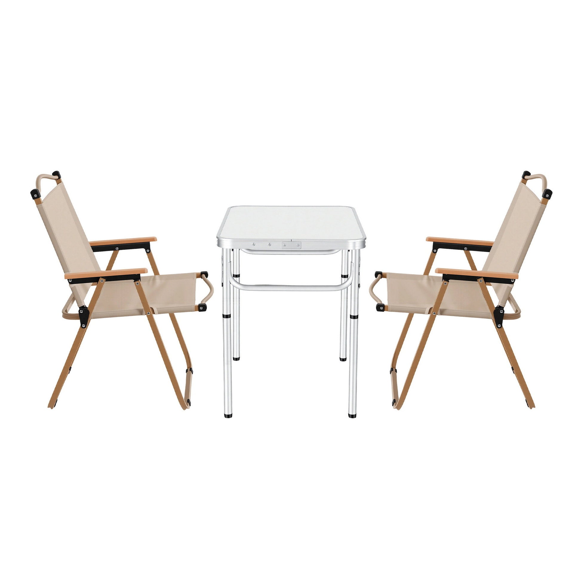 Weisshorn 3pc Camping Table Chair Set Outdoor Folding Aluminium Portable Picnic