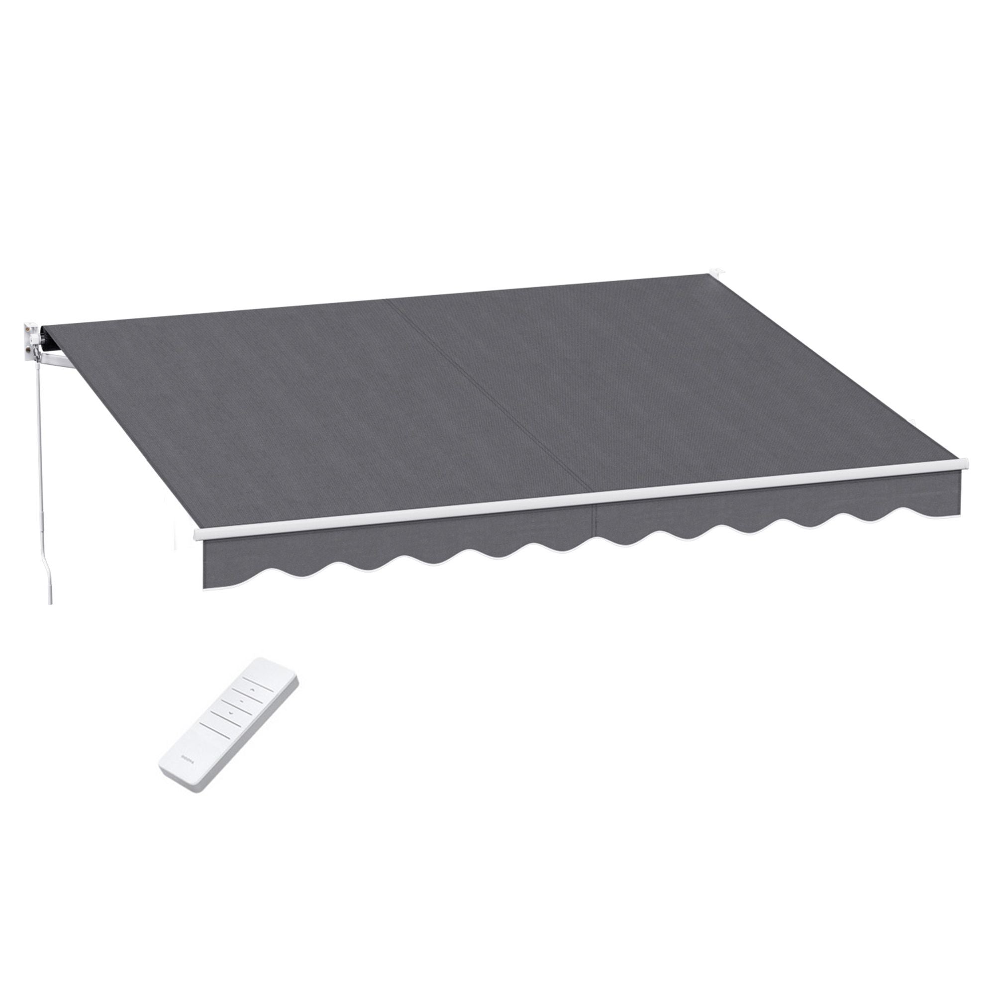 Instahut Retractable Folding Arm Awning Motorised Sunshade 3.5M X 3M Grey