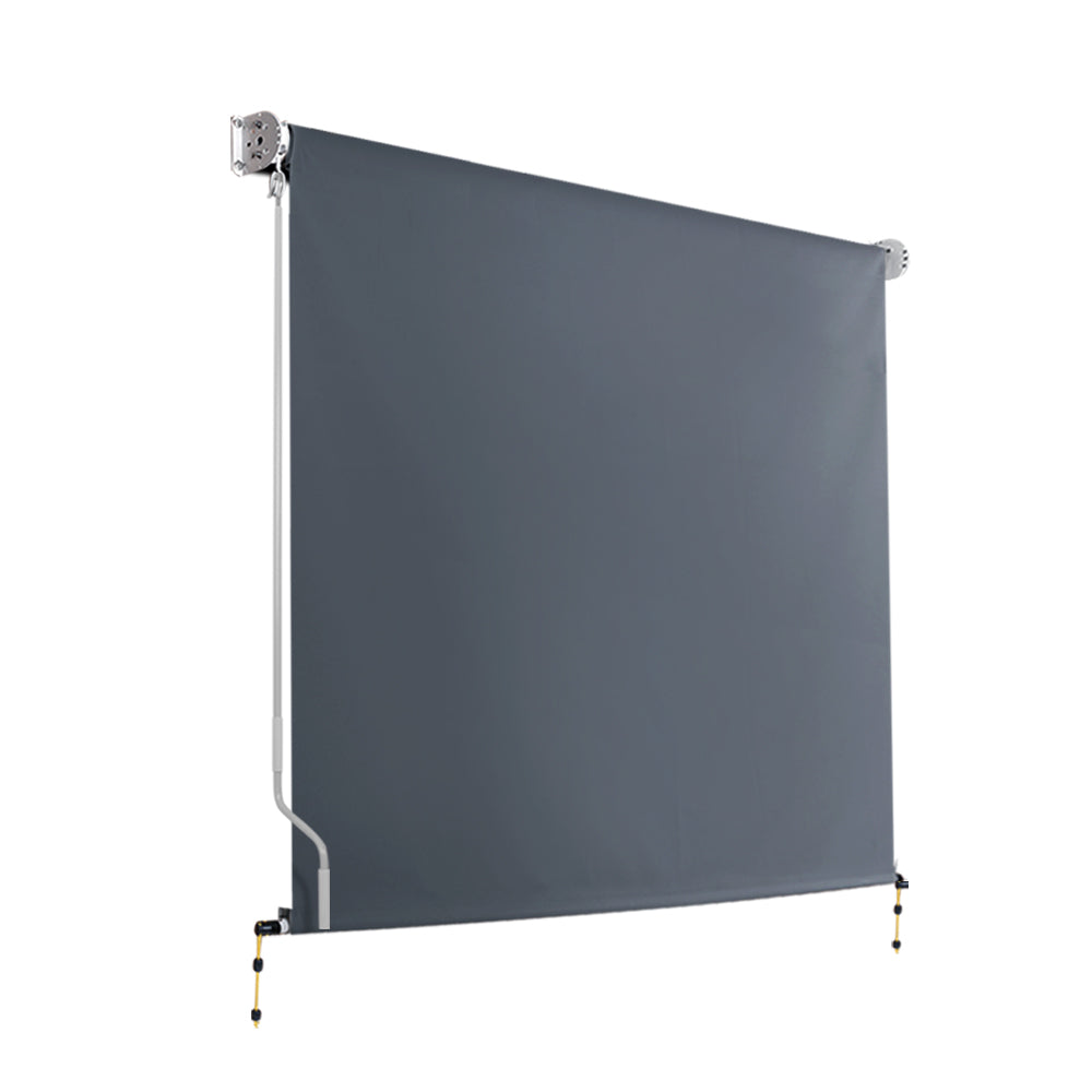 Instahut 1.8X2.5M Outdoor Blinds Awning Roll Down Canopy Retractable Outdoor Blinds Window Shade Grey