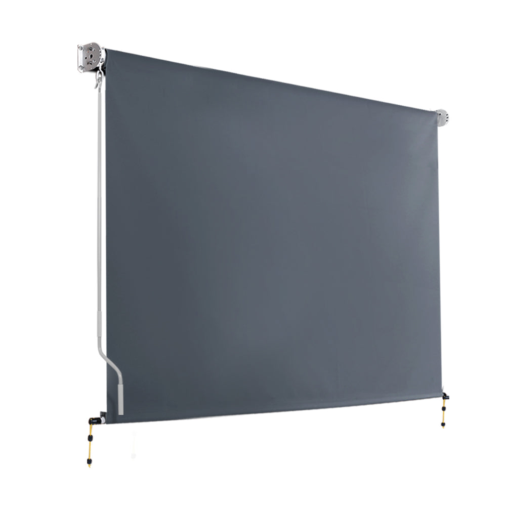 Instahut 2.7X2.5M Outdoor Blinds Awning Roll Down Canopy Retractable Outdoor Blinds Window Shade Grey