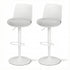 Artiss 2x Bar Stools Kitchen Swivel Gas Lift Counter Dining Chair Curved White