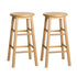 Artiss 2x Bar Stools Round Chairs Wooden Nature