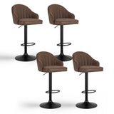 Artiss 4x Bar Stools Kitchen Swivel Gas Lift Counter Chair Shell Leather Brown