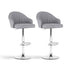Artiss 2x Bar Stools Kitchen Swivel Gas Lift Counter Chair Shell Leather Grey