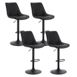 Artiss 4x Bar Stools Kitchen Swivel Gas Lift Counter Chair Diamond Leather Black