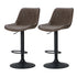 Artiss 2x Bar Stools Gas Lift Vintage Leather Brown