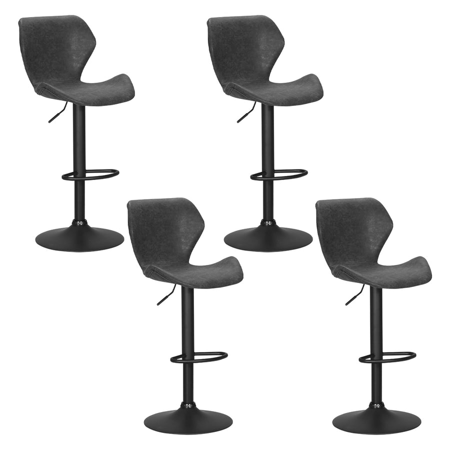 Artiss 4x Bar Stools Vintage Leather Gas Lift Black