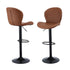 Artiss 2x Bar Stools Kitchen Swivel Gas Lift Counter Chair Shell Leather Brown
