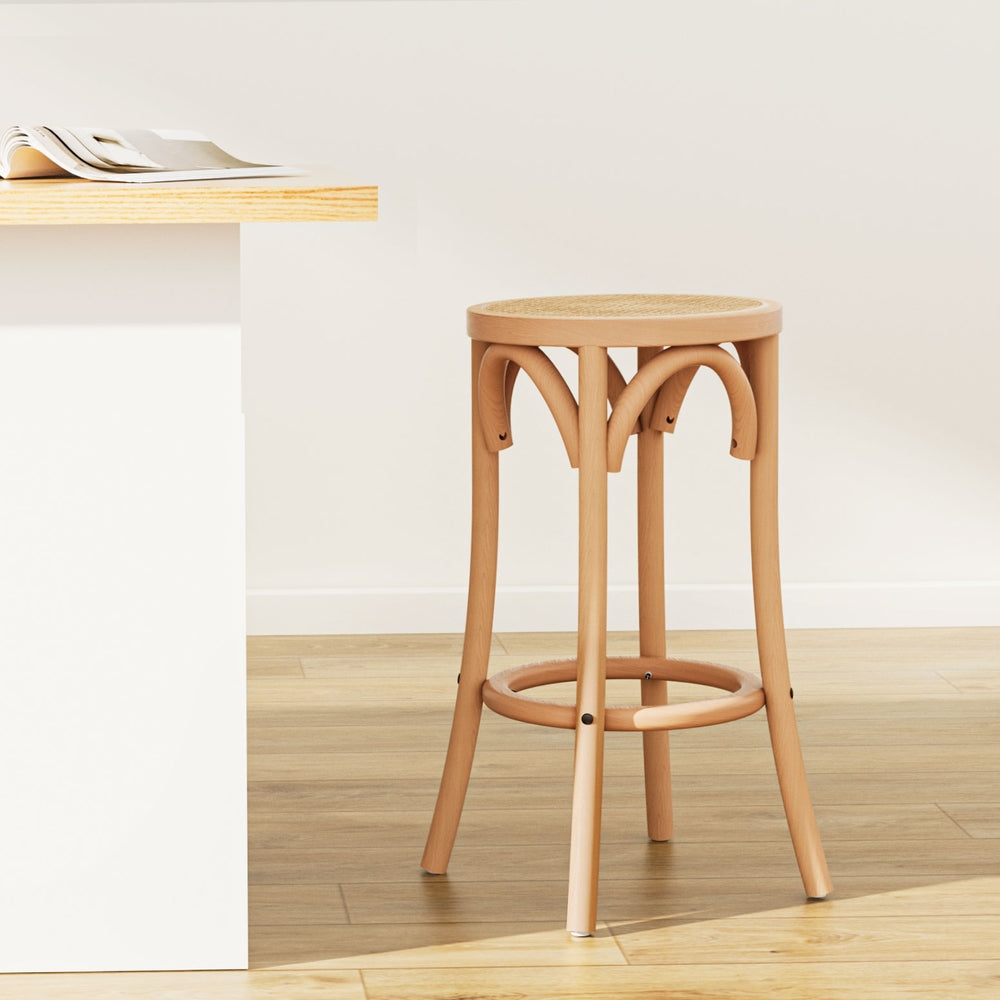 Artiss Bar Stool Rattan Seat Wooden