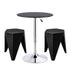 Artiss Bar Stools and Table Set 3PCS Dining Desk Kitchen Chair PVC Leather Black