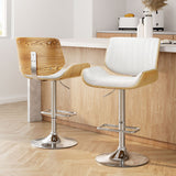 Artiss 2x Bar Stools Adjustable Leather Chairs