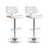 Artiss 2x Bar Stools Kitchen Dining Chairs Gas Lift Stool Wooden Leather White