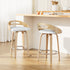 Artiss 2x Bar Stools Swivel Dining Chairs Low Back Counter Seat PU Cushion