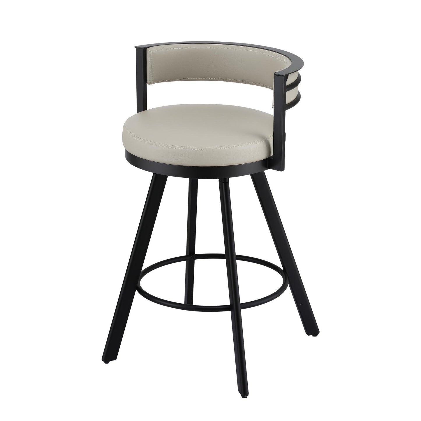 Artiss Bar Stool Swivel Kitchen Chair Metal PU Leather Counter Beige